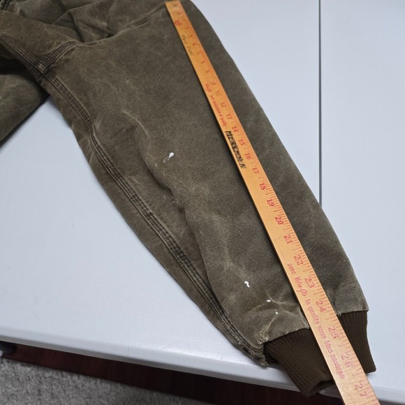 Carhartt Jacket Mens 3XL Green Canvas Quilted Workwear Distressed Vintage JQ142 - Picture 13 of 15